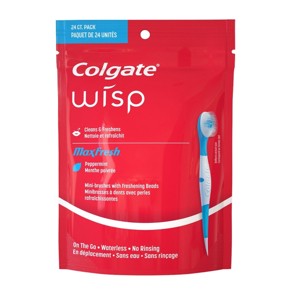 Colgate Max Fresh Wisp Disposable Mini Toothbrush Set of 24 NWT